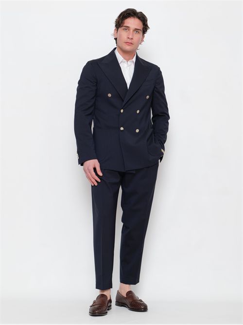 Abito Doppiopetto Blu Navy Briglia1949 Taurasipo in Fresco Lana Stretch Sfoderato BRIGLIA 1949 | TAURASIP 325125B11